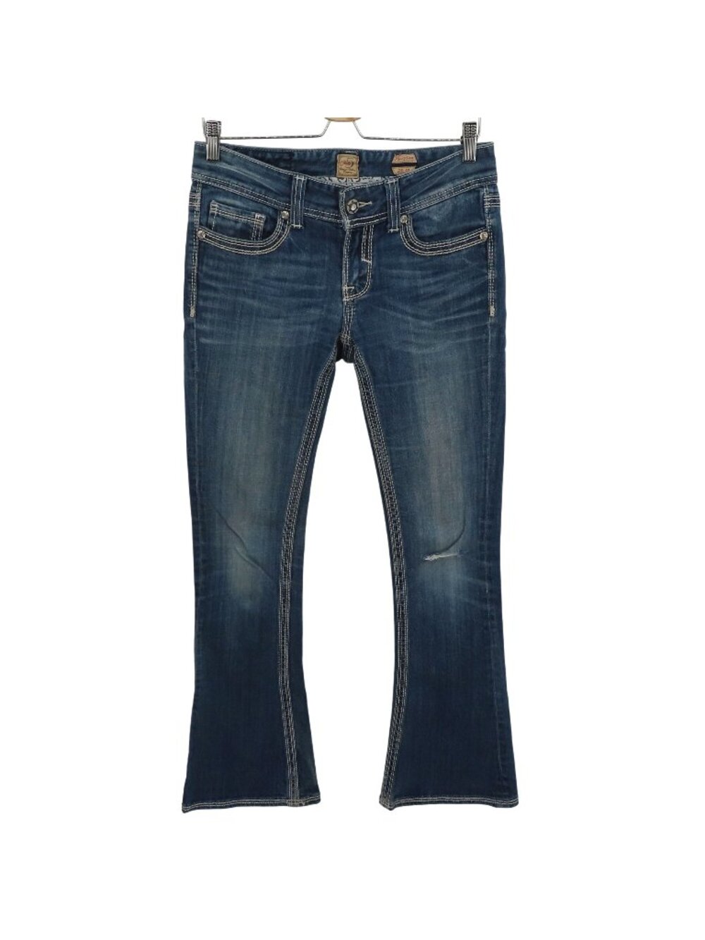 Studio 5 Skinny Bootcut Womens 28x33 Rhinestone Studded Embroidered Denim Jeans